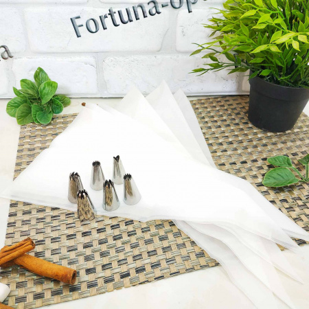 Мешок кондитерский силиконовый 6шт/набор + 6 нержавеющих насадок 17892 ✅ картинка - Интернет-магазин ✅ Fortuna-opt.com.ua. ✅ Мешок кондитерский силиконовый 6шт/набор + 6 нержавеющих насадок 17892 ✅ базовая цена 77.92 грн. ✔ Опт ✔ Скидки ✔ Заходите! - Интернет-магазин ✅ Фортуна-опт ✅