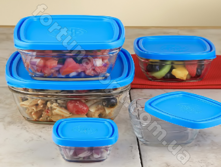 Набор салатников с крышкой 5 шт Duralex - 9015  ✅ базовая цена 217.54 грн. ✔ Опт ✔ Скидки ✔ Заходите! - Интернет-магазин ✅ Фортуна-опт ✅