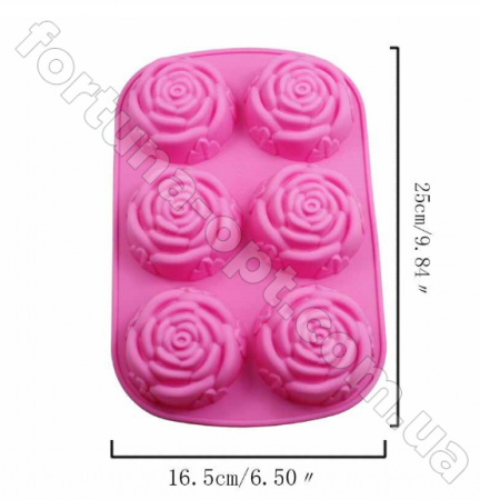 Форма для выпечки кексов силиконовая Розы EMPIRE - 0056 6 шт ✅ базовая цена $1.50 ✔ Опт ✔ Скидки ✔ Заходите! - Интернет-магазин ✅ Фортуна-опт ✅
