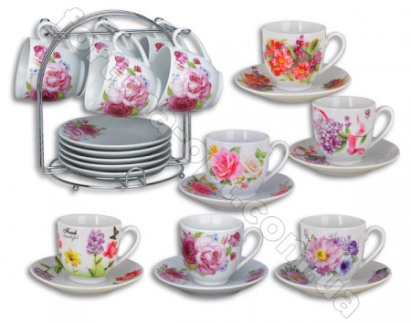 Чайный набор на стойке Elina EL - 2138 12 предметов ✅ базовая цена 238.62 грн. ✔ Опт ✔ Скидки ✔ Заходите! - Интернет-магазин ✅ Фортуна-опт ✅