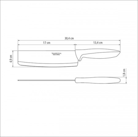 Нож поварской широкий 178 мм Трамонтина PLENUS серая ручка инд.блистер 23444/167 ✅ базовая цена 268.63 грн. ✔ Опт ✔ Скидки ✔ Заходите! - Интернет-магазин ✅ Фортуна-опт ✅