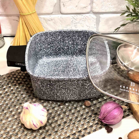 Казан - жаровня с крышкой мрамор Edenberg EB - 3973 - 4,4 л - 24 см✅базовая цена$24.30✔Опт✔Скидки✔Заходите! - Интернет-магазин ✅Фортуна-опт ✅