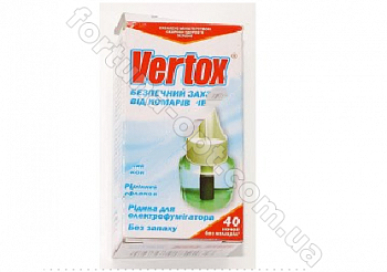 Жидкость от комаров VERTOX (45мл) 0370 ✅ картинка - Интернет-магазин ✅ Fortuna-opt.com.ua. ✅ Жидкость от комаров VERTOX (45мл) 0370 ✅ базовая цена 30.78 грн. ✔ Опт ✔ Акции ✔ Заходите! - Интернет-магазин Fortuna-opt.com.ua.