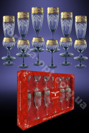 Набор бокал шампанка + стопка Версаче GE 08-160/164 12 предметов ✅ базовая цена 443.40 грн. ✔ Опт ✔ Скидки ✔ Заходите! - Интернет-магазин ✅ Фортуна-опт ✅
