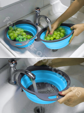 Дуршлаг силиконовый складной A-Plus - 1216 ✅ базовая цена $1.54 ✔ Опт ✔ Скидки ✔ Заходите! - Интернет-магазин ✅ Фортуна-опт ✅