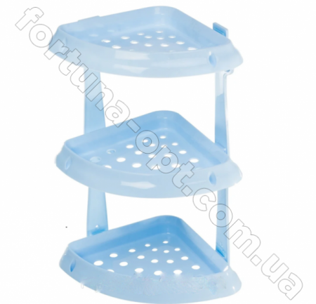 Полка для ванной комнаты угловая (голубая) 0734 ✅ картинка - Интернет-магазин ✅ Fortuna-opt.com.ua. ✅ Полка для ванной комнаты угловая (голубая) 0734 ✅ базовая цена 165.14 грн. ✔ Опт ✔ Скидки ✔ Заходите! - Интернет-магазин ✅ Фортуна-опт ✅