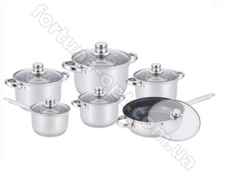 Набор посуды из нержавеющей стали Benson BN - 208➜ Опт и розница ✅ актуальная цена -Интернет магазин ✅ Фортуна ✅