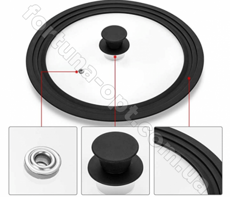 Крышка с силиконовым ободком многоразмерная A-Plus 1918 16/18/20 см ✅ базовая цена $3.56 ✔ Опт ✔ Скидки ✔ Заходите! - Интернет-магазин ✅ Фортуна-опт ✅