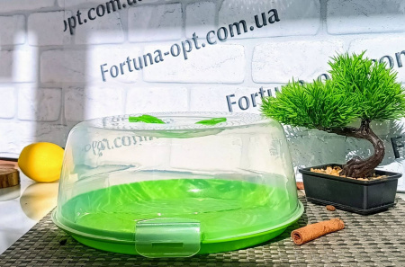 Тортовница пласт. с крышкой 28 см 02082 ✅ базовая цена $3.01 ✔ Опт ✔ Скидки ✔ Заходите! - Интернет-магазин ✅ Фортуна-опт ✅