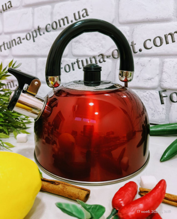 Чайник нержавеющий со свистком A-Plus - 1329 - 2,5 л  ✅ базовая цена $7.27 ✔ Опт ✔ Скидки ✔ Заходите! - Интернет-магазин ✅ Фортуна-опт ✅