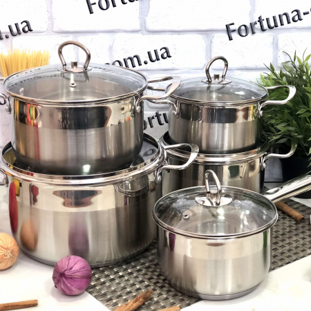 Набор посуды из нержавеющей стали A-Plus - 1295➜ Опт и розница ✅ актуальная цена -Интернет магазин ✅ Фортуна ✅