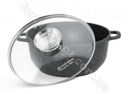 Казан мраморное покрытие с крышкой с отверстием для масла Edenberg EB - 8120 - 6.5л/28см ✅ базовая цена $22.73 ✔ Опт ✔ Скидки ✔ Заходите! - Интернет-магазин ✅ Фортуна-опт ✅