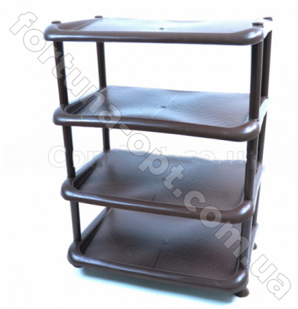 Полка для обуви 4-х  ярусная коричневая (Стандарт) 0720 ✅ базовая цена 230.76 грн. ✔ Опт ✔ Скидки ✔ Заходите! - Интернет-магазин ✅ Фортуна-опт ✅