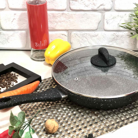 Сковорода с мраморным покрытием 28см А-плюс 1516 ✅ базовая цена $16.86 ✔ Опт ✔ Скидки ✔ Заходите! - Интернет-магазин ✅ Фортуна-опт ✅