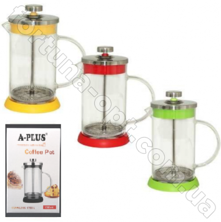 Френч-пресс для чая 0.6 л A-Plus - 1031 ✅ базовая цена $3.36 ✔ Опт ✔ Скидки ✔ Заходите! - Интернет-магазин ✅ Фортуна-опт ✅