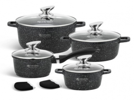 Набор казанов 4 шт. черный мрамор Edenderg EB - 8143 ✅ базовая цена $52.57 ✔ Опт ✔ Скидки ✔ Заходите! - Интернет-магазин ✅ Фортуна-опт ✅