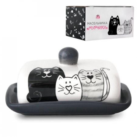 Масленка керам Мурчики  3397-19 ✅ базовая цена 125.84 грн. ✔ Опт ✔ Скидки ✔ Заходите! - Интернет-магазин ✅ Фортуна-опт ✅