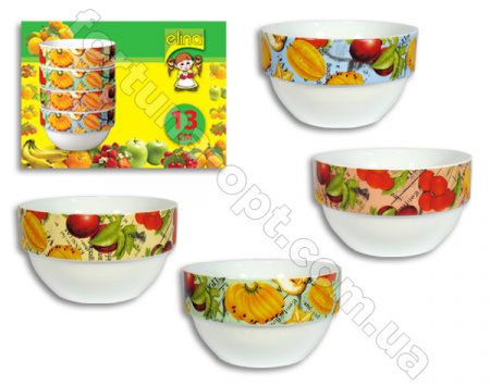 Пиала керамическая 4 шт/наб 130 мм Elina EL - 4115 ✅ базовая цена 107.40 грн. ✔ Опт ✔ Скидки ✔ Заходите! - Интернет-магазин ✅ Фортуна-опт ✅