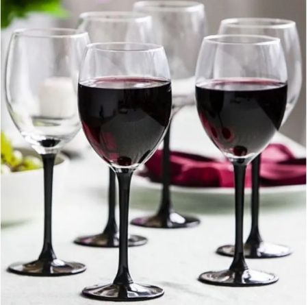 Бокал вино "Домино" 6шт/набор черная ножка Luminarc - 0015 ✅ базовая цена 415.39 грн. ✔ Опт ✔ Скидки ✔ Заходите! - Интернет-магазин ✅ Фортуна-опт ✅