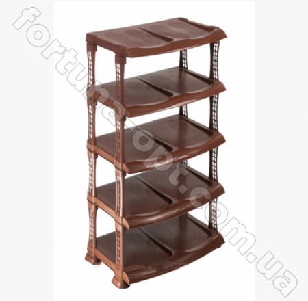 Полка для обуви 5ти-ярусная коричневая (Люкс) 0726 ✅ базовая цена 188.14 грн. ✔ Опт ✔ Скидки ✔ Заходите! - Интернет-магазин ✅ Фортуна-опт ✅