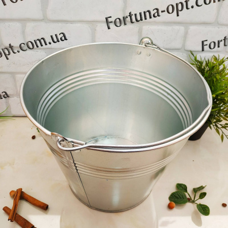 Ведро оцинкованное 15 л 0114  ✅базовая цена 127.84 грн. ✔ Опт ✔ Скидки ✔ Заходите! - Интернет-магазин ✅ Фортуна-опт ✅